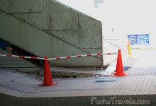Earthquake Damage at JR Maihama Station at Tokyo Disney Resort, Tokyo, Japan
