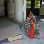 Earthquake Damage at JR Maihama Station at Tokyo Disney Resort, Tokyo, Japan