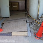 Earthquake Damage at JR Maihama Station at Tokyo Disney Resort, Tokyo, Japan
