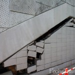 Earthquake Damage at JR Maihama Station at Tokyo Disney Resort, Tokyo, Japan